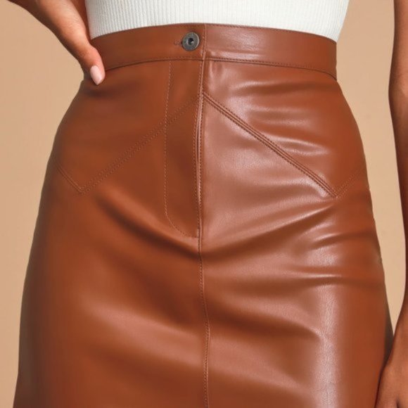 NEW BB Dakota Keep Livin Vegan Leather Skirt 4 - Picture 2 of 5